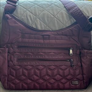 Lug Quilted Crossbody Bag - Plum